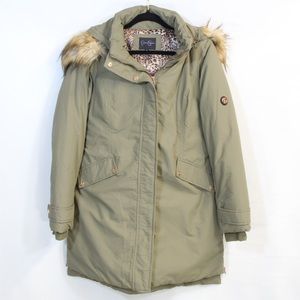 Jessica Simpson Green Faux Fur Trim Hooded Parka Jacket Size Small NWOT